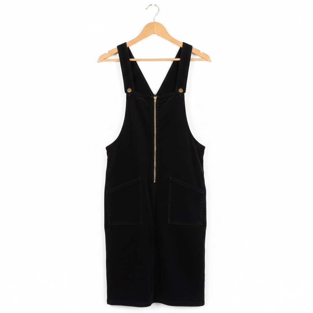 Love Olive Co Black Corduroy Women's Dress with Gold Details Size Sm